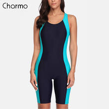 Charmo Women‘s One Piece Sports Swimwear Pro Sports Swimsuit Boyleg Beach Wear Colorblock Racerback Bathing Suits Bikini 2024 - buy cheap