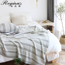 REGINA High-quality Throw Blanket Bohemian Stripe Tassel Delicate Knitted Home Decor Sofa Cover Blanket Summer Bed Soft Throws 2024 - buy cheap