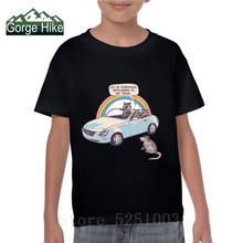 Детская футболка с надписью «Get In scenger» футболка с енотом винтажные футболки для мальчиков с изображением радуги, мусора, панды, животных, opossum 2024 - купить недорого