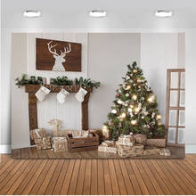 Photography backdrop christmas tree background for photo shoot studio portrait family party decoration supplies fireplace baby 2024 - buy cheap