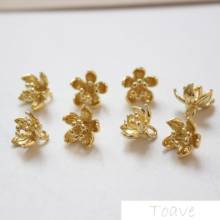 Copper plated 18K real gold small flower pendant flower flower diy ear decoration material accessories 2024 - buy cheap