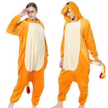 Kigurumi-Pijama de dragón y dinosaurio de fuego naranja, disfraz de fiesta de animales, Onesies de franela, juego de dibujos animados, ropa de dormir 2024 - compra barato