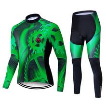 2019 teleyi Men's Cycling Jersey Long sleeve set MTB Bike Clothing Maillot Ropa Ciclismo Hombre Bicycle Wear 16D GEL bib pants 2024 - buy cheap