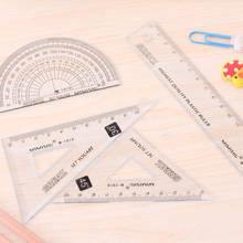 4 pcs/ set high quality ruler protractor student mathematics geometry plastic triangle ruler set office school supplies 2024 - buy cheap