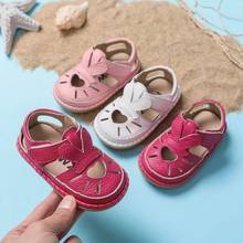 2020 Summer Infant Sandals Baby Girls Anti-collision Toddler Shoes Love Soft Bottom Genuine Leather Kids Children Beach Sandals 2024 - buy cheap
