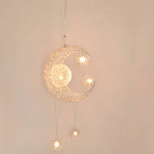 Современная декоративная люстра в виде звезд, Луны, светодиодная лампа для детской комнаты, простой светильник для спальни, кабинета, лестницы, креативная люстра в виде Луны 2024 - купить недорого