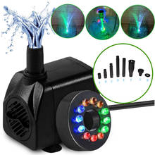 15W Submersible Water Pump With 12 LED Lights US/UK/EU/AU PlugUltra-quiet  Aquarium Water Fountain LED Pump Fish Tank Decor 2024 - buy cheap