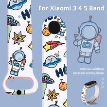 Silicone Strap For Xiaomi Mi Band 5 band 6 Transparent Cartoon Strap Replacement Bracelet for xiaomi xiomi mi band 5 miband 4 6 2024 - buy cheap