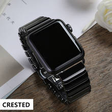 Ремешок керамический для Apple Watch Band 44 мм 40 мм 42 мм 38 мм, браслет из нержавеющей стали для iwatch Apple watch series 5 4 3 42 44 мм 2024 - купить недорого