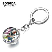 SONGDA Danganronpa V3: Killing Harmony Monokuma Key Chain Cartoon Art Photo Transparent Double-sided Glass Ball Pendant Key Ring 2024 - buy cheap