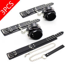 BDSM Bondage Adult Game  Sex Toys For Couples Leather Hand Cuffs Ankle Cuffs Slave Collar  Fetish Bondage Restraints For Women 2024 - buy cheap