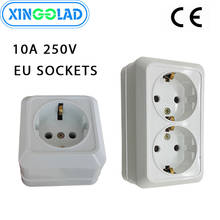 EU Plug 1/2 Outlet Wall Socket Without Ground European Adapter Charging 250V 16A Power Wall Mount Charger CE 2024 - buy cheap