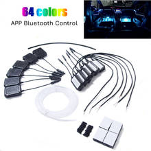 RGB LED Car Interior Atmosphere Light Lamp For Car Interior Decorative W/ Foot light APP Bluetooth Control NO Threading 2024 - buy cheap