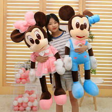 Travesseiro de pelúcia para amantes do mickey e minnie mouse, brinquedo macio de pelúcia para presente de aniversário para crianças 2024 - compre barato