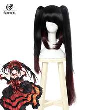 ROLECOS Anime Date A Live Cosplay Wig Kurumi Tokisaki Cosplay Long Hiar Women Headwear Straight Synthetic Hair Heat Resistance 2024 - buy cheap