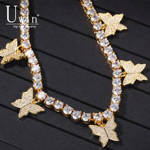 Uwin-collar de circonita cúbica con cadena de tenis, joyería ostentosa de lujo, mariposa de Diamante, 5mm, para regalo 2024 - compra barato