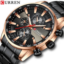 Curren-relógio azul masculino de luxo, relógios de aço inoxidável, à prova d'água, marca de luxo 2024 - compre barato