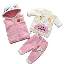 Winter Girls Clothes Sets Velvet Cartoon Long Sleeved Keep warm hoody +pants Sports Suits New year Boy Clothing Kids Suit 0-5Y 2024 - buy cheap