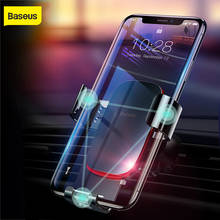Автомобильный держатель для телефона Baseus для iPhone X, 8, 7, Гравитационный держатель для телефона, держатель для крепления на вентиляционное отверстие автомобиля 2024 - купить недорого
