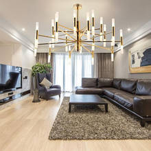 Nordic moda moderna ouro preto led lustres de luz da lâmpada do teto arte deco suspenso para cozinha sala estar quarto loft 2024 - compre barato