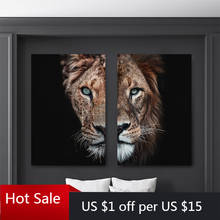 Lion and Lioness Canvas Painting Wall Art Decorative Modern Prints Black White Pictures For Posters Aesthetic Room Decor 2024 - buy cheap