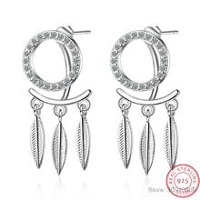 925 Sterling Silver Micro Zirconia Dream Catcher Tassel Earring Fine Jewelry For Women S-E716 2024 - buy cheap