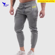 2021 Spring Breathable Cotton Running Sweatpants Men Drawstring Gym Jogger Sports Pants Fitness Workout Training Trousers Custom 2024 - buy cheap