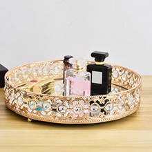 Bandeja de tocador para cosméticos, bandeja de maquillaje con espejo, soporte de exhibición para pastel de Perfume y postre, decoración de baño 2024 - compra barato