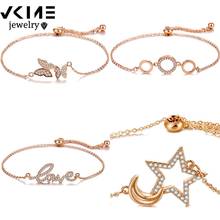 VKME Fashion CRYSTAL bracelet for women bracelet pulseras Bowknot ROUND 2020 bracelet New spring, summer, and fall Jewelry 2024 - buy cheap