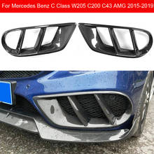 W205 Front Bumper Air Vent Cover Trim Car Fog Grill Frame for Mercedes Benz C Class C200 Sport C43 AMG 2015-2019 Carbon Fiber 2024 - buy cheap