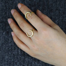 Anel meia lua dourada, de alta qualidade, mínima delicado, simples, fashion, bonito, anéis de dedo para mulheres 2024 - compre barato