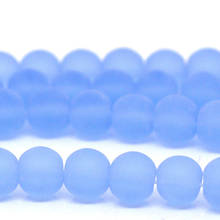 DoreenBeads Glass Beads Round Light blue Frosted About 6mm Dia,Hole: Approx 1mm,30cm(11 6/8"),1 Strand(Approx 55 PCs/Strand) 2024 - buy cheap