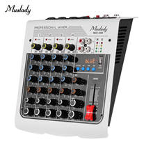 Muslady MIX-400 6-ти канальный аудио смеситель микшерный пульт 3-полосный с Задержка реверберации эффекты + 48V Phantom Мощность Беспроводной подключения 2024 - купить недорого