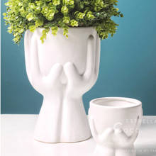 Ceramic hand rest face flower pot succulent cactus potted flower arrangement vase home decoration accessories crafts gifts 2024 - buy cheap
