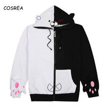 Anime Danganronpa V3 Monokuma Cosplay Costume Men Women Black White Bear Long Sleeved Cotton Hooded Coat Autumn Winter 2024 - buy cheap