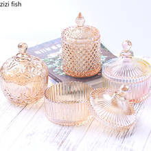 Creative Crystal Glass Jar Aromatherapy Candle Cup Amber Candy Jewelry Storage Box Color Storage Jar Home Decoration Accessories 2024 - buy cheap