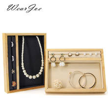 Wood Jewelry Display Tray Insert Velvet Ring Earrings Necklace Bracelet Storage Case Presentation Box Holder Organizer Showcase 2024 - buy cheap