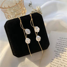 Korean Romantic Elegant Rhinestone Inlaid Shell Shaped Alloy Chain Tassel Drop Pendent Earrings for Women Girls Ear Jewelry Gift 2024 - buy cheap