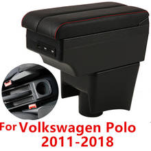 Для Volkswagen Polo Mk5 6R Vento 2010-2018 двухслойный подлокотник Подлокотник для центральной консоли лоток для хранения 2012 2013 2014 2024 - купить недорого