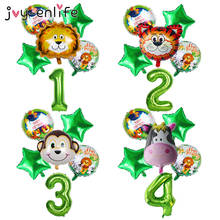 6pcs/set Birthday Party Decor for kids Jungle Animal Air Balloon Safari Zoo Theme Tiger Lion Cow Monkey Zebra Giraffe Balloons 2024 - buy cheap