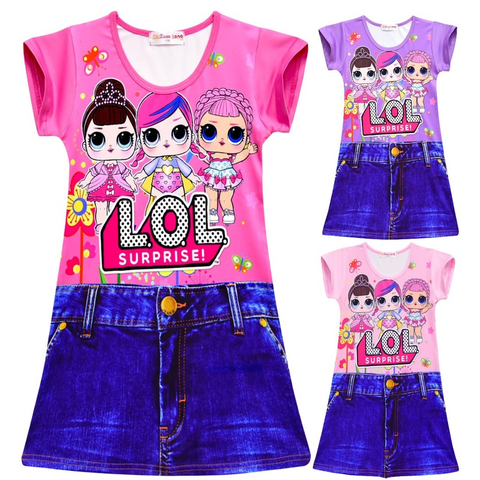 Куклы из серии «Lol Surprise» От 3 до 8 лет с изображением героев мультфильмов Новая девушка платье средней длины для девочек, изысканные наряды для детей, одежда для девочек 2022 - купить недорого