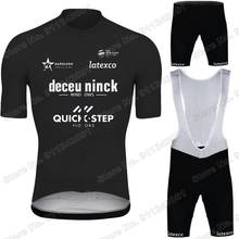 Team 2021 QUICK STEP Men's Black Cycling Cycling Jersey Set Summer Clothing Road Bike Suit Mountain Bicycle Shirt Bib Shorts MTB 2024 - buy cheap