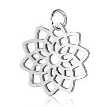 5pcs/Lot Fashion Pendant Charms Open Elegant Lotus Chakras Stainless Steel Material Diy Bracelet Necklace Jewelry Making 2024 - buy cheap