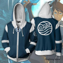 Avatar o último airbender aang korra impressão 3d sweatshirts casual hip hop hoodie zip jacket cosplay outono roupas masculinas casaco 2024 - compre barato