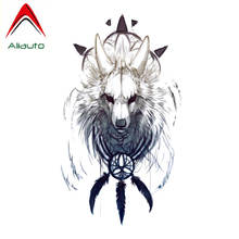 Aliauto Creative Automobile Motorcycle Car Sticker Holy Tribal White Wolf PVC Waterproof Reflective Personality Decals,15cm*8cm 2024 - buy cheap