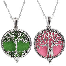 New Aroma Diffuser Necklace Open Antique Vintage Tree of Life Lockets Pendant Perfume Essential Oil Aromatherapy Locket Necklace 2024 - buy cheap