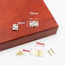 30pcs Small Cabinet Door Hinges 8mm*10mm Furniture Accessories Brass Plated Mini Hinge Small Decorative Jewelry Wooden Box 2024 - buy cheap