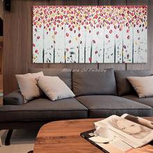 Mintura Hand Painted Abstract Knife Red Tree Oil Painting On Canvas Handmade Wall Picture For Living Room Home Office Decoration 2024 - buy cheap