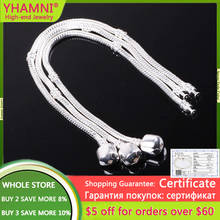 YHAMNI-Cadena de serpiente de plata sólida 925 auténtica, pulsera fina, apta para pulsera europea, fabricación de joyas DIY, con certificado 2024 - compra barato