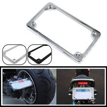 For Honda Suzuki Yamaha Kawasaki Chrome Motorcycle Aluminum License Plate Frame Bracket  LED Brake Light Universal light plate 2024 - buy cheap